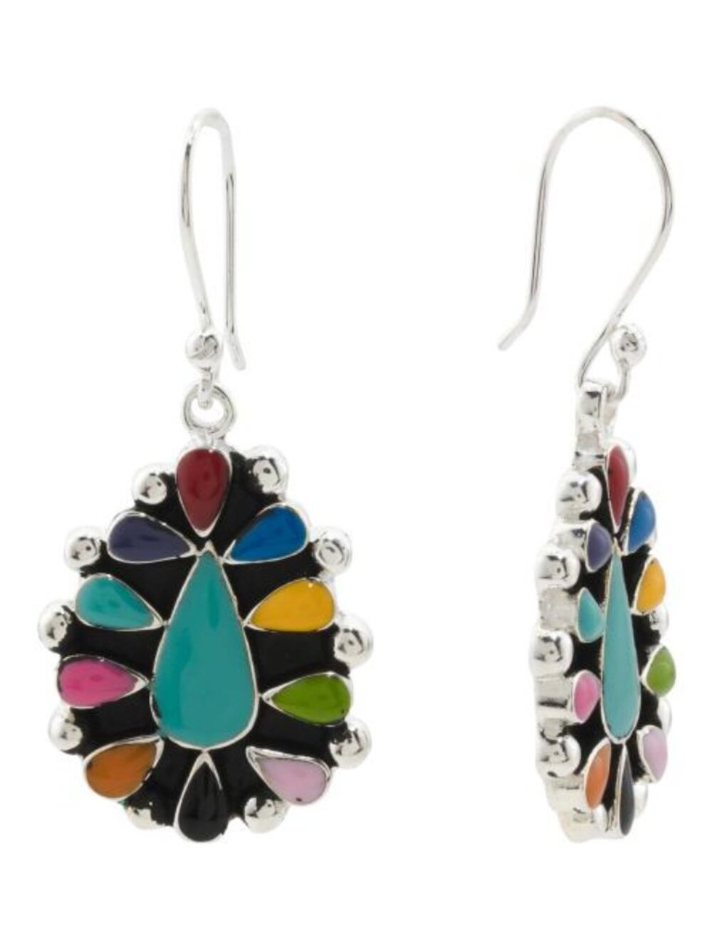 SEED & SAGE Made In Mexico Sterling Silver Plated Multicolor Earrings